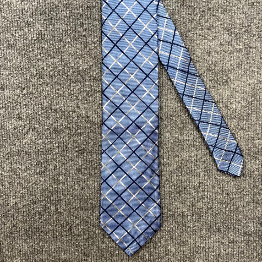 Brooks Brothers REPP Tie 3" X 58 3/4" Blue Tartan All Silk Woven In England
